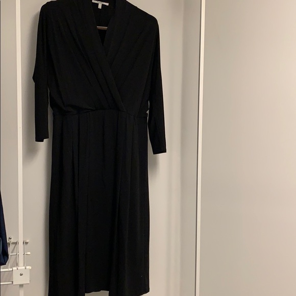 MaxMara Dresses & Skirts - Max Mara Sz 14 (48) black jersey faux wrap belted dress